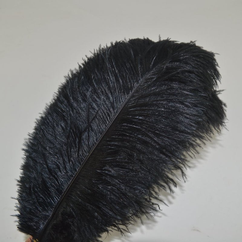 Sowder 10pcs Ostrich Feathers 12-14inch(30-35cm) for Home Wedding Decoration(Black) - Image 2